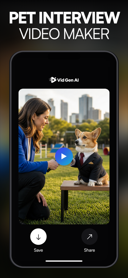 Vid Gen AI pet interview video maker App Store preview
